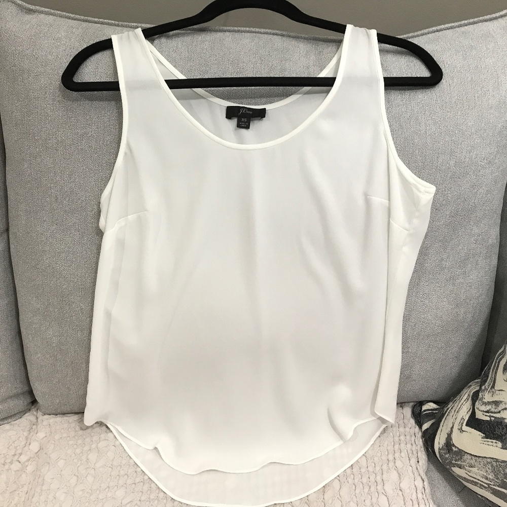 J Crew Bright Cerise white blouse